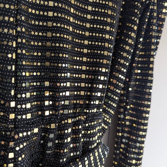 Lulu's Bettie Gold Metallic Long Sleeve Romper - Picture 8 of 12